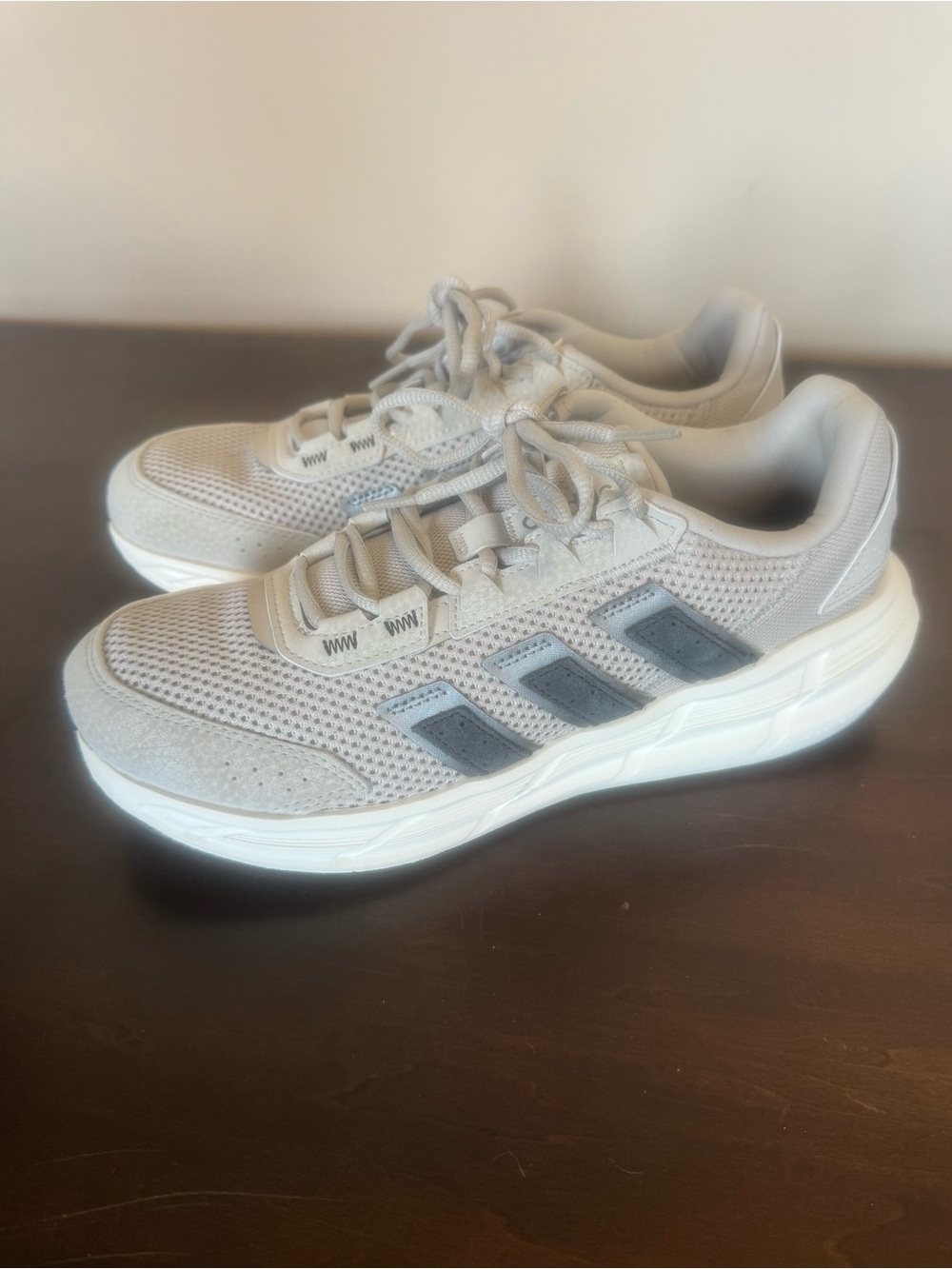 adidas Women's Light Gray and Dark Gray Running Sneakers